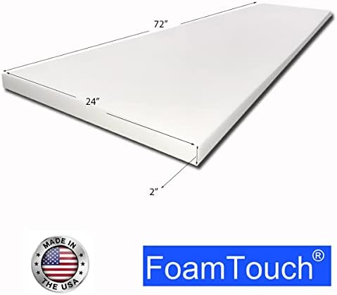 FoamTouch Upholstery Foam 2" x 24" x 72" High Density Cushion