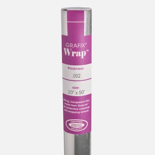 Grafix Dura-Lar 0.002" Film, Ultra Clear, Glossy 20" x50', Mylar/Acetate