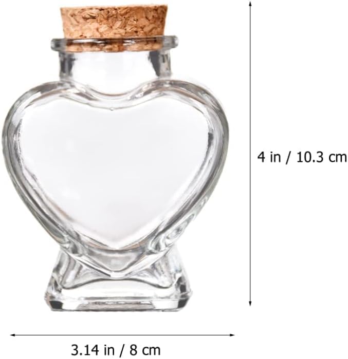 Empty Mini Heart-Shaped Glass Bottles