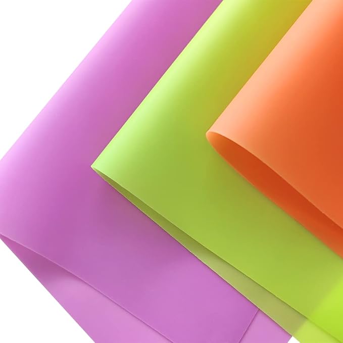 6 Pcs Colorful Jelly Sheets Candy Color Transluscent Vinyl Sheets