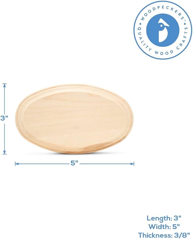 Oval Wood Coasters 5 inch, Unfinished Wood Crafts, Natural Wood Slices