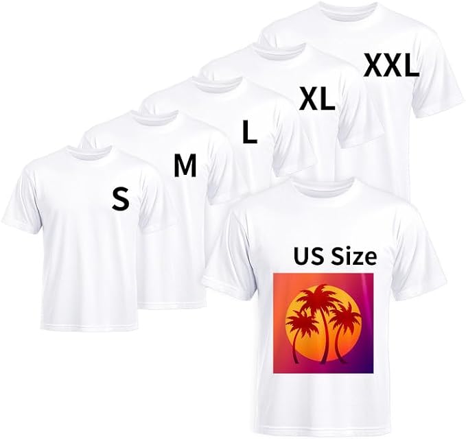 Joyclub 5 PCS Unisex Sublimation Blanks Bulk Polyester T Shirts