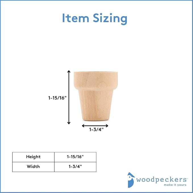 Woodpeckers Small Craft Flower Pot 1-5/16-inch x 1-3/4-inch