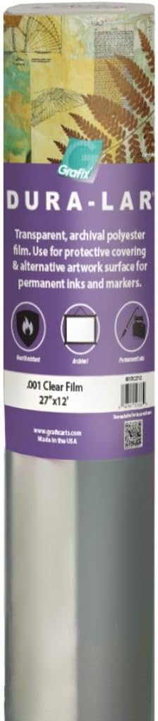 Grafix Dura-Lar 0.001" Film, Ultra Clear, Glossy 27" x12' Material,