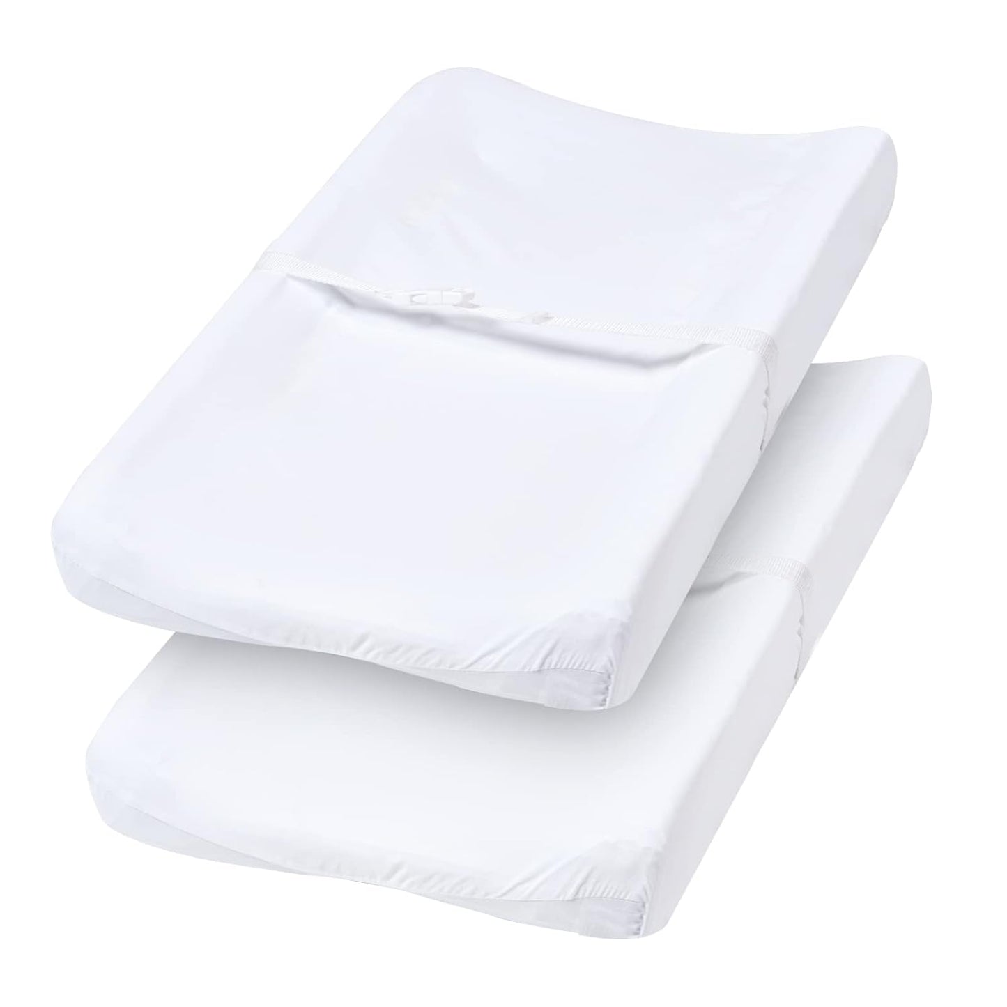PHF Baby Changing Pad Covers for Boys Girls, 2 Pack Ultra Soft Breathable Microfiber Changing Pad Table Sheets for Most Baby Changing Pads, White & White