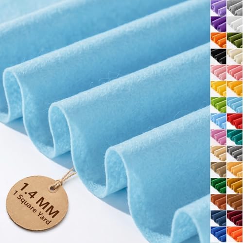 Baby Blue Felt Fabric 36'' X 36'', 1.4mm Large Felt Sheets Soft Durable Crafts