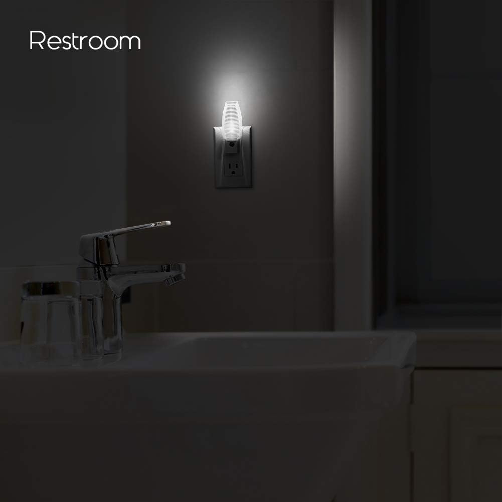 Emotionlite Plug in Night Light, Neutral White LED Nightlight, Dusk to Dawn Sensor, Kids, Nursery, Bedroom, Bathroom,Hallway, Stairs, Kitchen, 6 Pack
