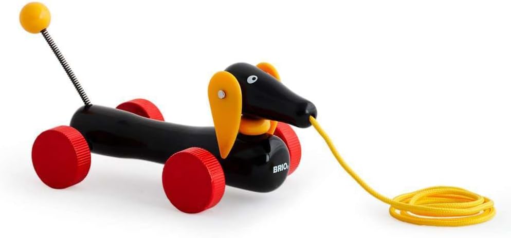 BRIO World - 30332 Pull Along Dachshund | Interactive Toddler Toy | Durable Wooden Construction | FSC Certified Sustainable Wood