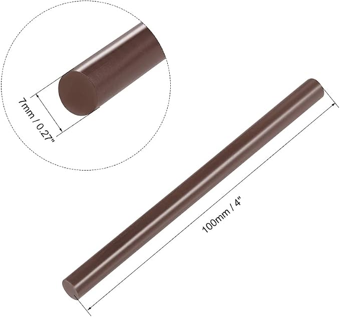 uxcell Mini Hot Glue Sticks for Glue Gun 7mm x 100mm Brown 12pcs