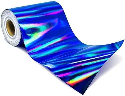 VViViD Deco65 Holographic Blue Chrome Permanent Adhesive Craft Vinyl Roll