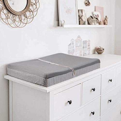 Changing Pad Cover 2 Pack, Comfort Fleece Changing Table Cover Boys Girls, Ultra Soft Breathable 32"/34''x16 Changing Pad Sheets - Blue Stars & Grey Stripe
