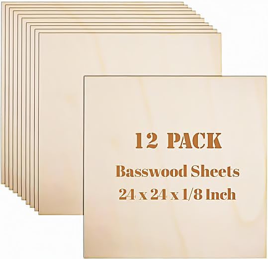 12 Pack Basswood Sheets Plywood Board 24 x 24 x 1/8 Inch- Unfinished Wood Boards