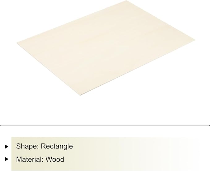 MECCANIXITY Basswood Sheet 11.8 x 7.9 x 0.12 Inch Unfinished Wood Boards Plywood
