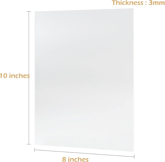 Acrylic Sheets, 5 Pack 8x10 Inch Frosted 1/8 Inch Thick Decorative Signage
