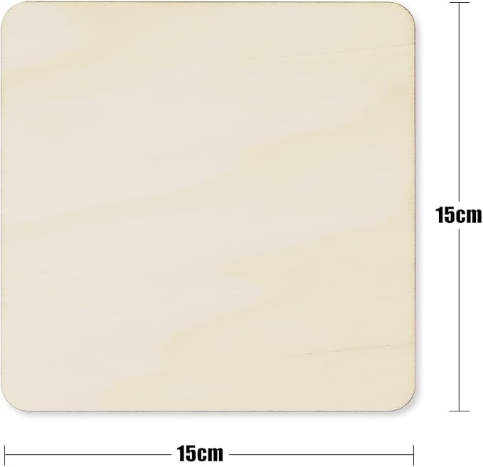 TKOnline 25Pcs 6 x 6 x 1/10 Inches Unfinished Basswood Sheets