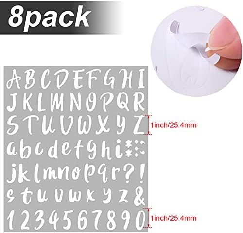 Outus 576 Pcs 8 Sheets Letters Stickers Vinyl Alphabet Number Decals Back to