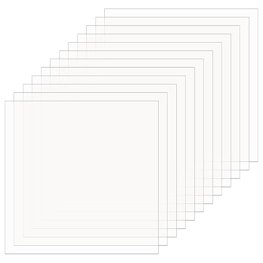 FINGERINSPIRE 12Pcs Clear Plastic Sheet, 12x12 Inch Clear PET Flexible