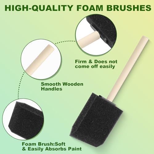 13 Pcs Foam Paint Brushes 5 Sizes, Touch Up, DIY Craft Projects