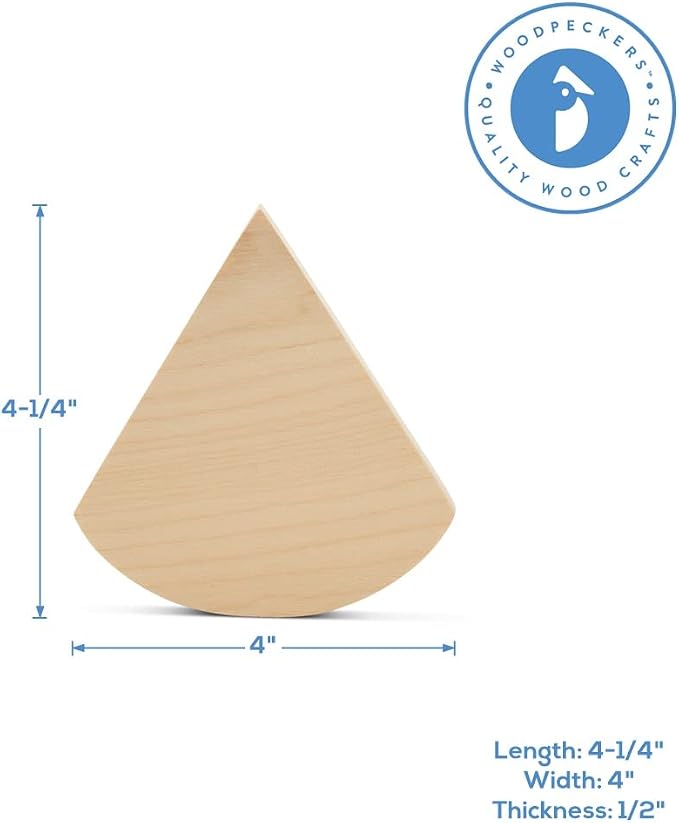 Blank Pie Slice Tiered Tray Decor 4-1/4-inch x 4-inch, by Woodpeckers