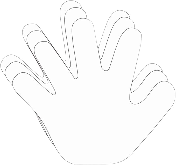 SHAPES ETC. 31 Pcs Hand Large Paper Cut-Outs 5.5in, Bulletin Board Decorations