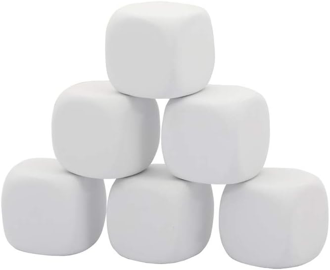 White EVA Foam Dices for Kids Graffiti, Building Blocks, Creative Painting