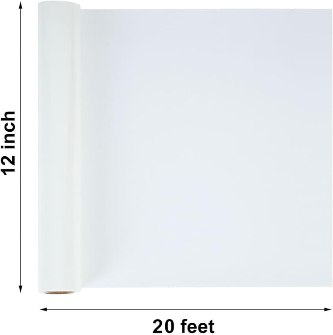 FUNKAKA Heat Transfer Vinyl Reflective White HTV Roll