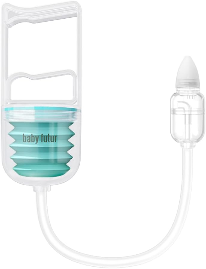 Manual Nose Sucker for Baby – Strong Suction Nasal Aspirator with Soft Silicone Tips, Easy to Clean & Reusable, Quiet and Safe Newborn Nose Cleaner by Baby Futur