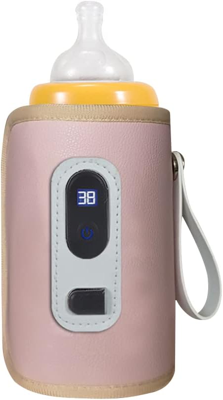 Portable Bottle Warmer Insulation Cover, Baby Milk Heat Keeper Cover with Temperature Adjustment, USB Warmer Bottle Cover for Car Travel