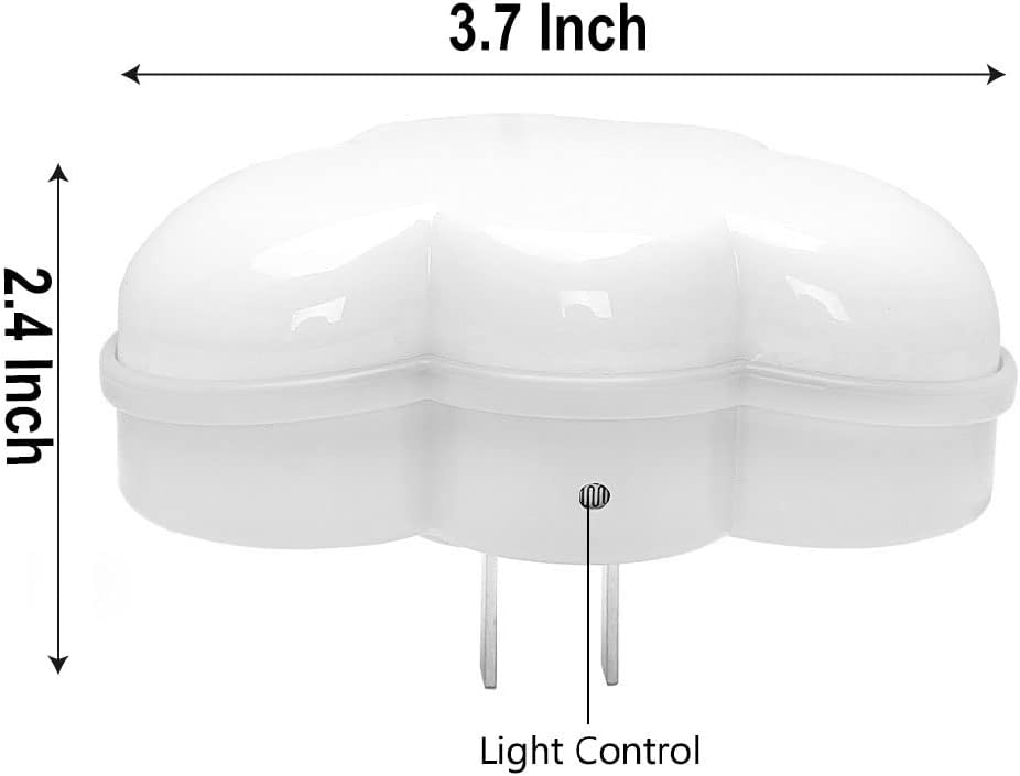 AUSAYE 4Pack Sensor LED Night Light Plug in Lamp Cloud Night Light Mini Pretty Night Lights for Adults Kids NightLight White
