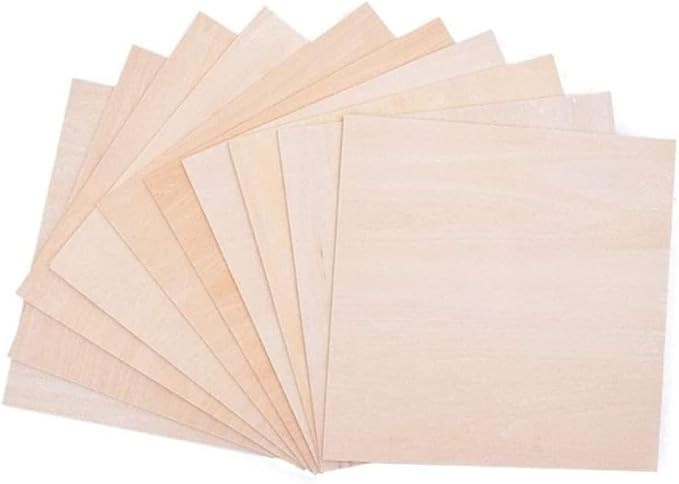10pcs Balsa Wood Sheets Ply, 100/200/300mm Long Solid Wood Boards, 1-8mm Thin