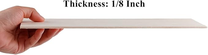 12 Pack Basswood Sheets 1/8 x 12x12 Inch Unfinished Wood Thin Plywood Sheets