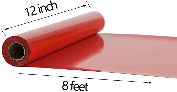 TUMIYA Red Heat Transfer Vinyl HTV Rolls, Glossy Adhesive HTV Vinyl
