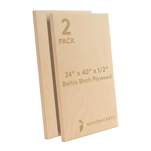 Baltic Birch Plywood 24 x 40 x 1/2 Inch - 12 mm Craft Wood