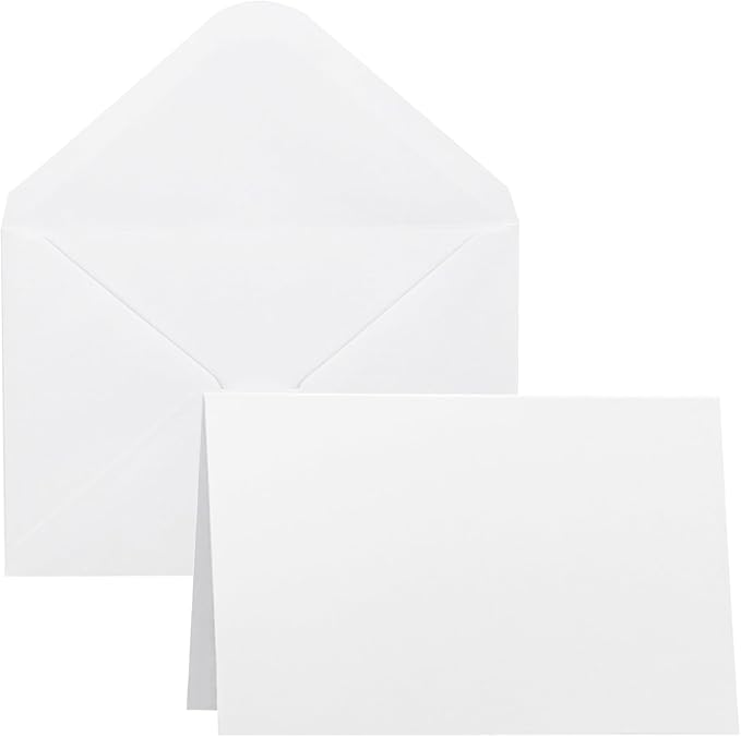 50 Pack Blank Cards and Envelopes 4x6, Folded Cardstock
