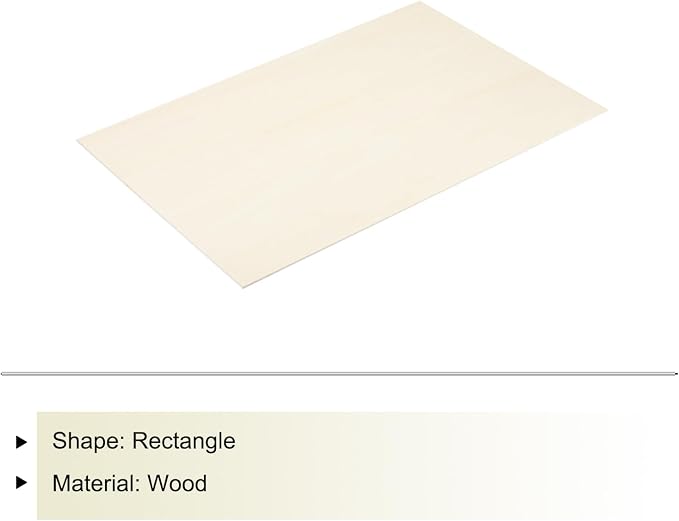 MECCANIXITY Basswood Sheet 11.8 x 3.9 x 0.12 Inch Unfinished Wood Boards Plywood