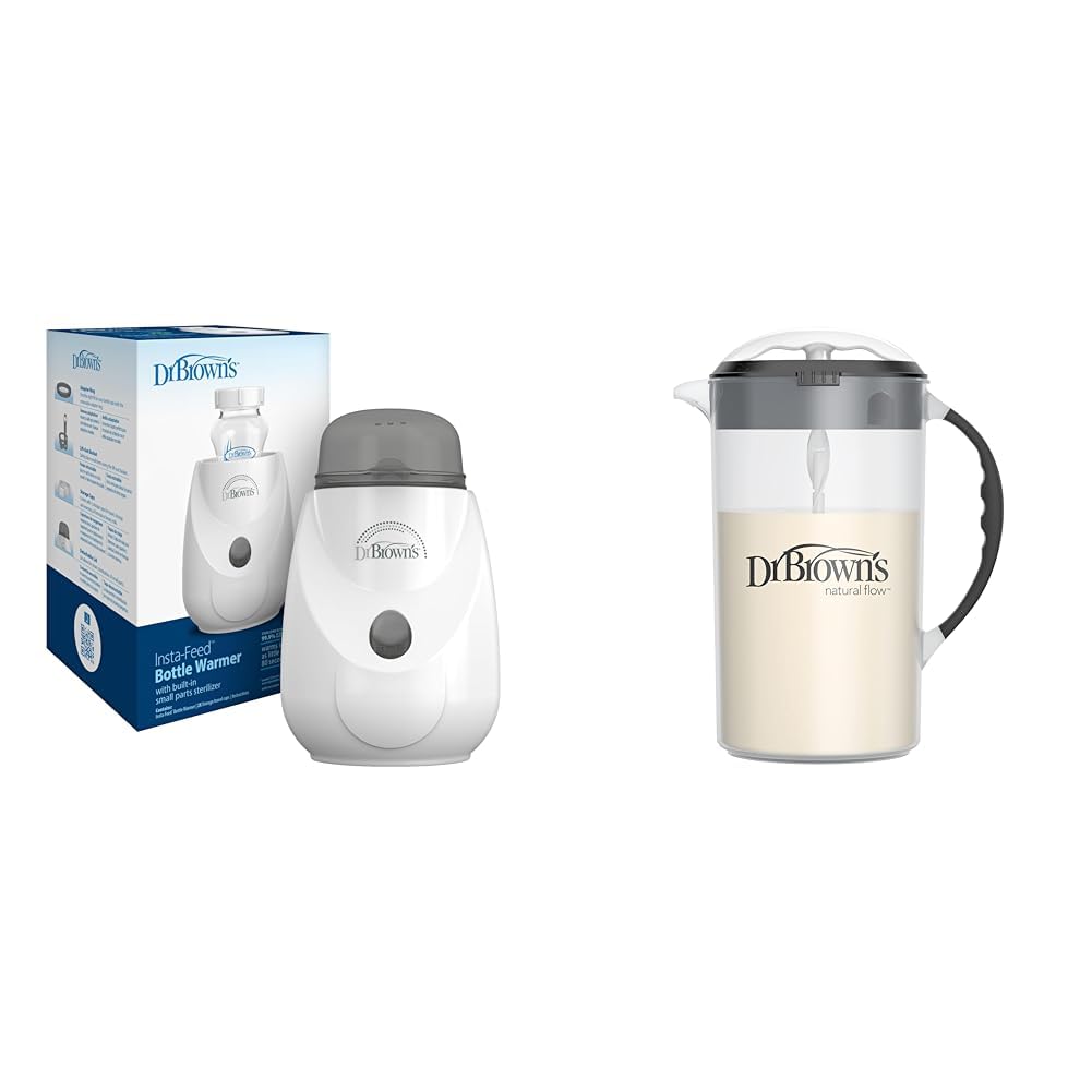Dr. Brown's Baby Bottle Warmer, Sterilizer & Formula Mixer Bundle with 32oz Pitcher, Bottle Accessories