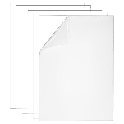 BENECREAT 6 Sheets PETG Clear Plastic Sheet, 12x8 Inch Waterproof PVC Clear