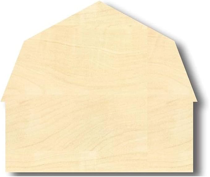 Unfinished Wood Barn Farm Shape Craft up to 46" DIY 42" / 1/2"