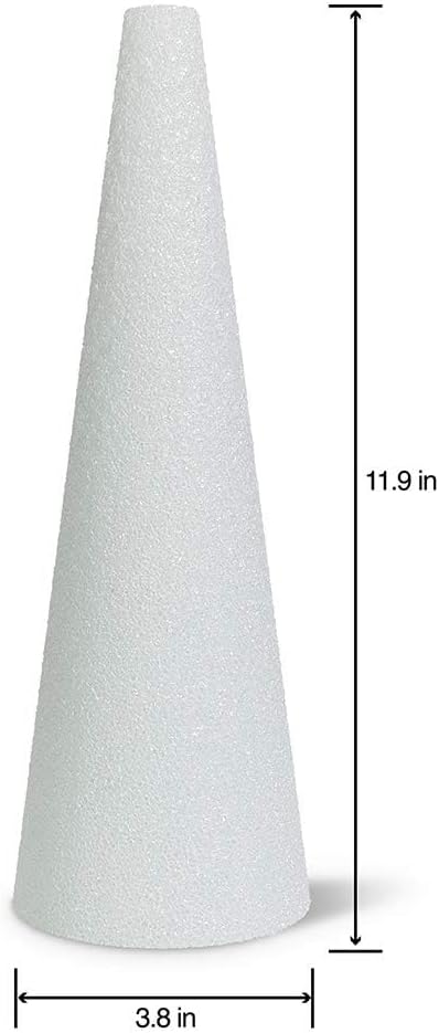 FloraCraft CraftFōM Cone 3.8 Inch x 11.9 Inch White
