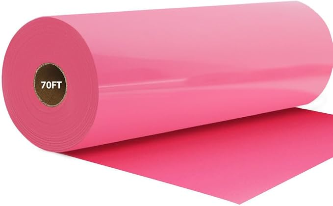FUNKAKA Pink HTV Heat Transfer Vinyl Rolls, Adhesive HTV Vinyl