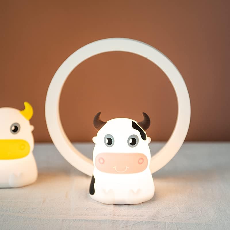 Cute Kids Night Light Night Lamp Night Lights for Kids Bedroom Toddler Baby Portable Silicone Battery Led Nightlight Nursery(Pink Cow)