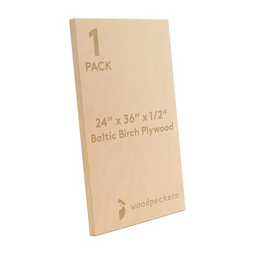 Baltic Birch Plywood 24 x 36 x 1/2 Inch - 12 mm Craft Wood