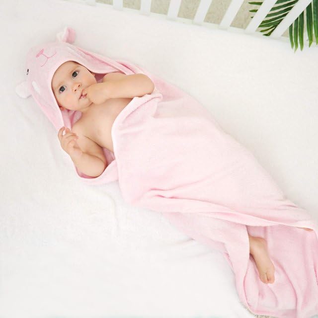 Touchat Hooded Baby Towels, Toddler Baby Bath Towels for Boy Girl 0-5 Year, 2-Pack Soft Absorbent Towels with Hood, Large Towel Set for Babies, Infant, Newborn Essential