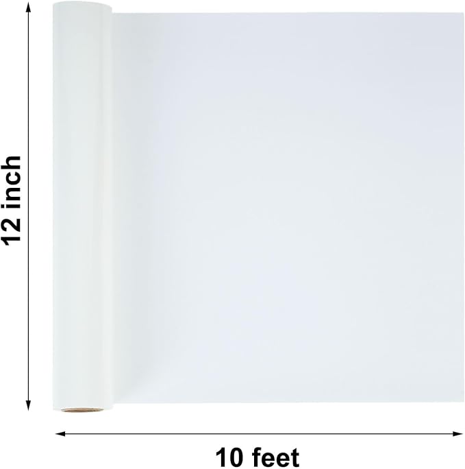 FUNKAKA Heat Transfer Vinyl Reflective White HTV Roll, Reflective HTV Vinyl
