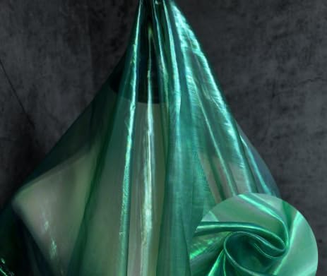 Blackish Green 3.3 Yard Long Iridescent Organza Fabric