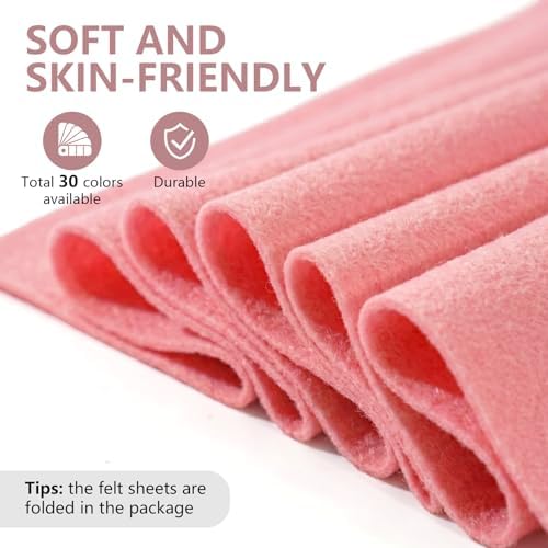 Pink Felt Fabric 36'' X 36'', 1.4mm Large Felt Sheets Soft Durable Crafts Felt