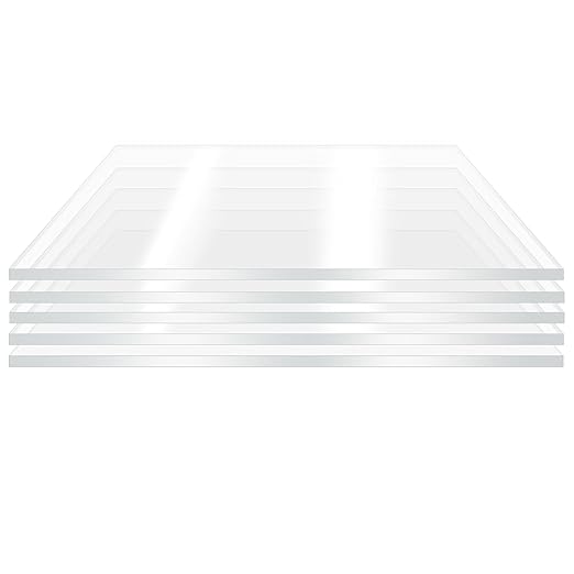 5 Pieces 8 x 12” Clear Acrylic Sheet Plexiglass
