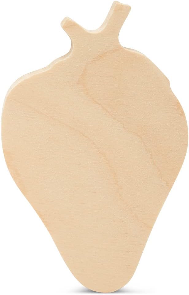 Chunky Strawberry Cutout 4-inch, 1/2 inch Thick, by Woodpeckers