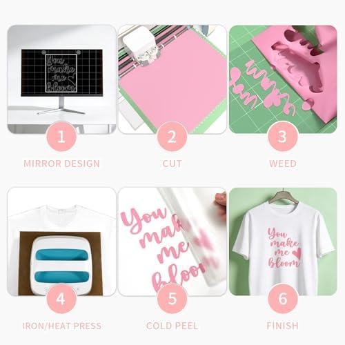 Pink HTV Iron on Vinyl Rolls, Silhouette or Heat Press Machine
