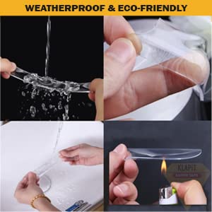 KLAPiT Super Tape Clear Double Sided Heavy Duty Adhesive 40in Enhanced Nano